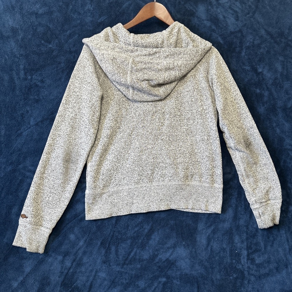 Roots Canada Womens Hooded Sweatshirt Size M Full Zip Gray Spellout Letters Y2K - Picture 10 of 15